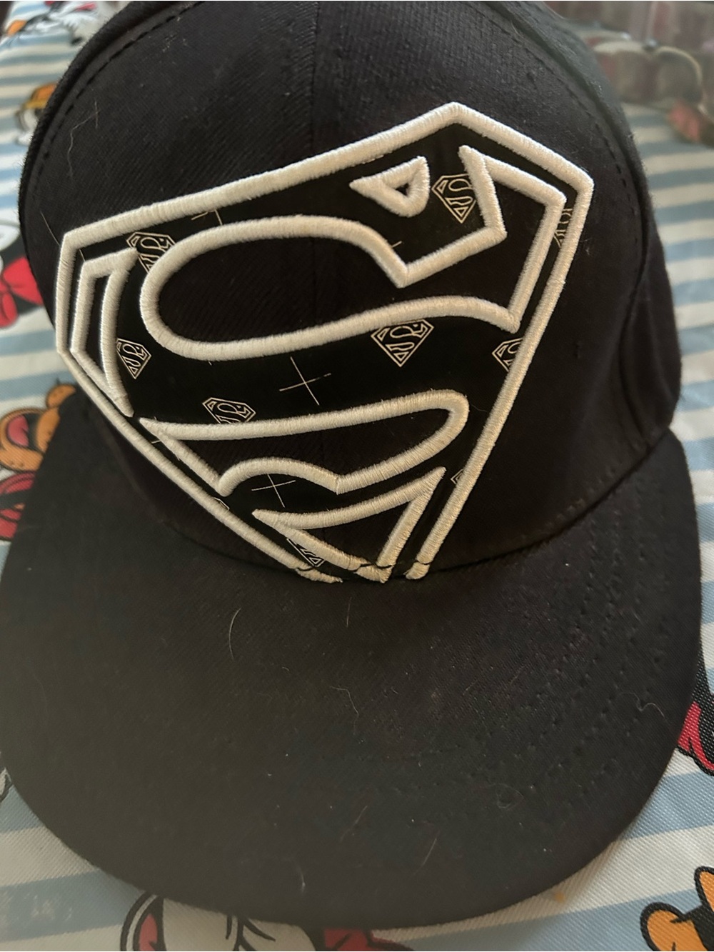 DC Comics Black Snapback Cap with White Superman Emblem